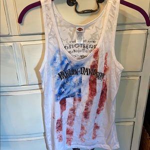 Two Harley Davidson tank tops